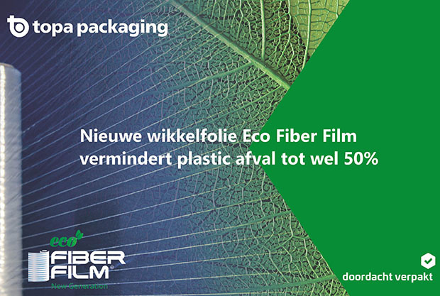 Nieuwe wikkelfolie Eco Fiber Film vermindert plastic afval tot wel 50%