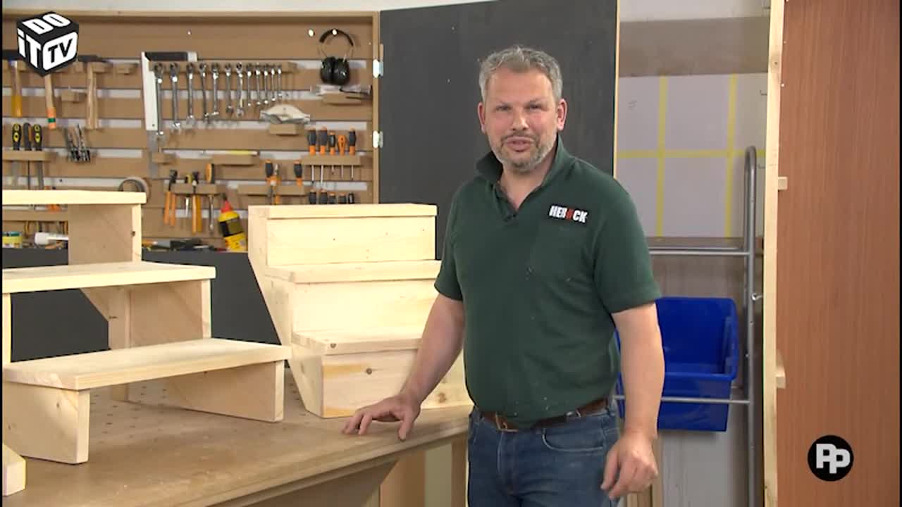 Maak zelf een houten trap met dubbele boom